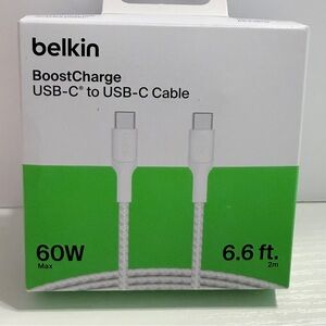 🆕 BoostCharge USB-C to USB-C Cable 60W 6.6ft (2m) Fast Charging Braided